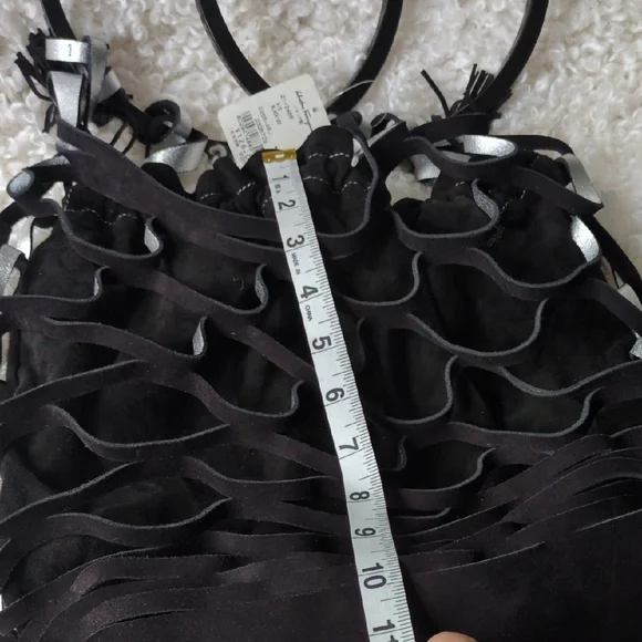 Salvatore Ferragamo Black and Silver Suade Net Bag - Picture 6 of 11